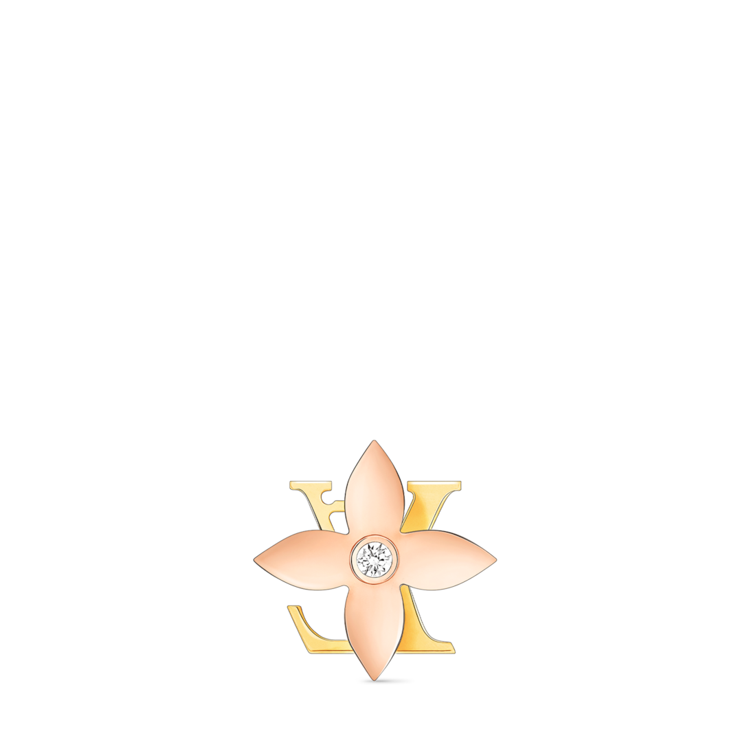 Idylle Blossom Reversible Stud, Pink And Yellow Gold And Diamond